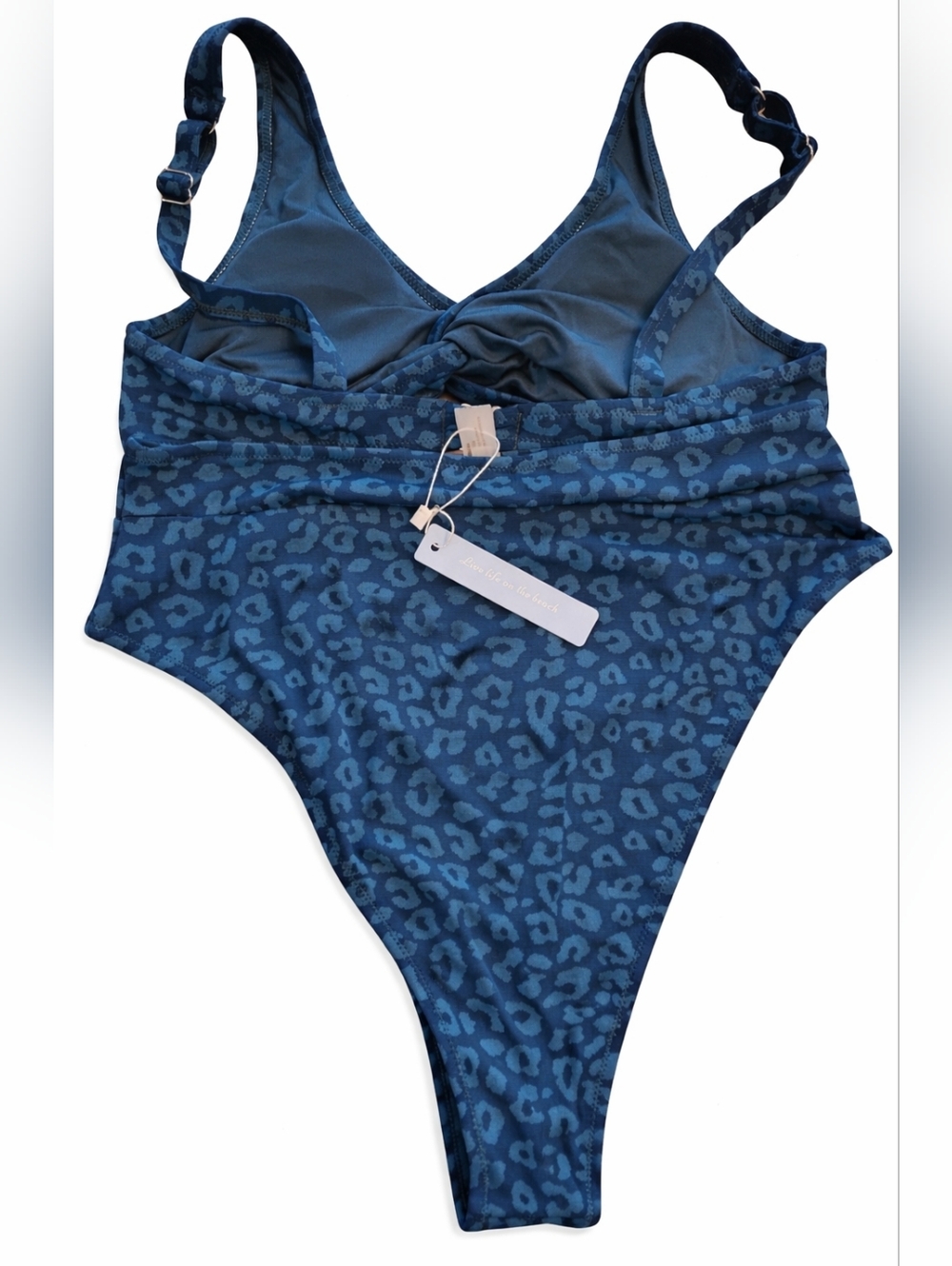 Live Life On The Beach High-Waist Blue Leopard Print Bikini Set M - Picture 8 of 8